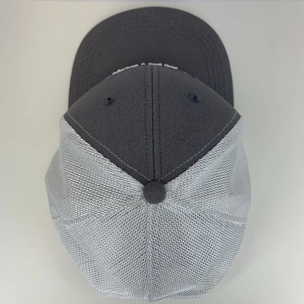 ARIAT Hat Gray White Mesh Adjustable Snapback OSFM Structured Baseball Cap